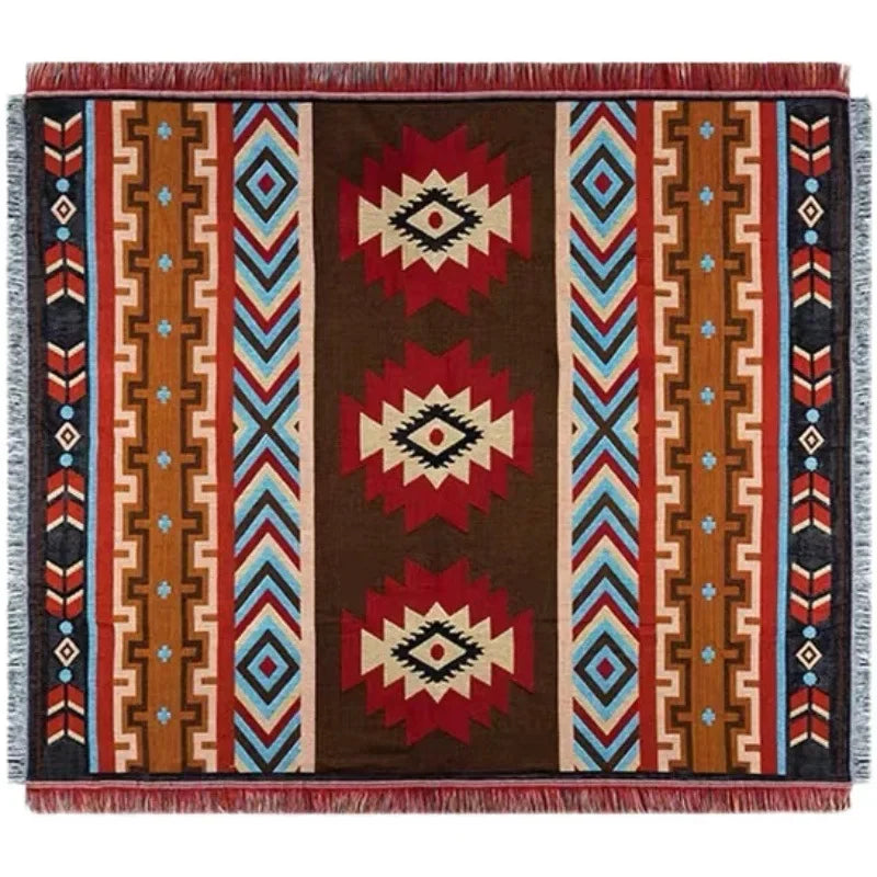 Waterproof Ethnic Style Picnic Blanket - Lightweight Bohemian Camping Blanket
