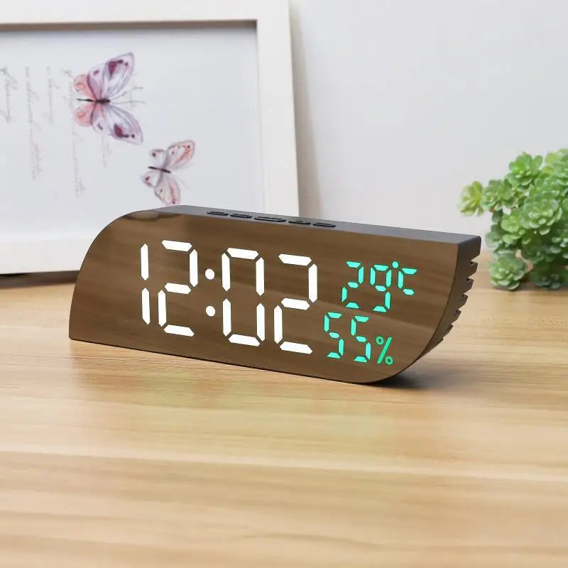 LED Digital Alarm Clock with Dual Display and Snooze Function