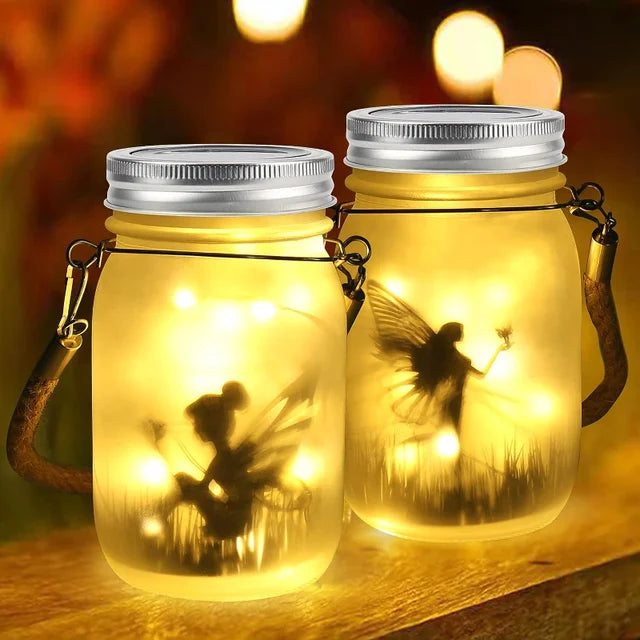 Solar Glass Fairy Lantern - Waterproof Outdoor Hanging Light