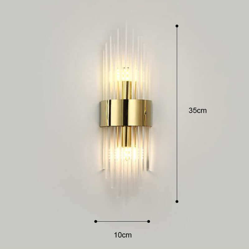 Art Deco Gold Wall Lights with Up & Down Shades