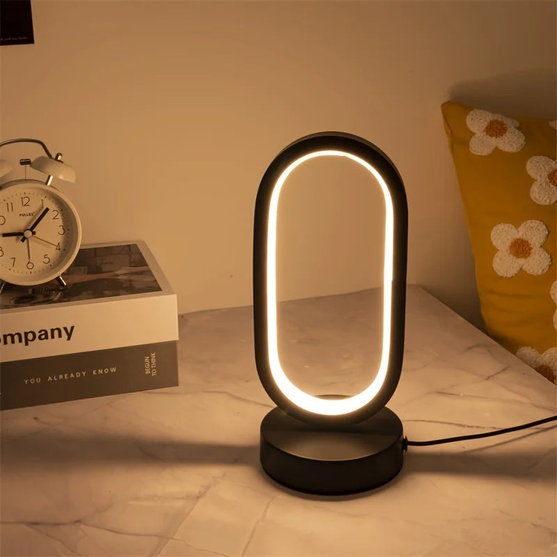 U-Shaped LED Table Lamp - Modern Metal Design