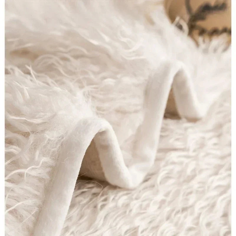 Stretchable Faux Lambswool Sofa Cover with Pet Protection and Machine Washable Fabric