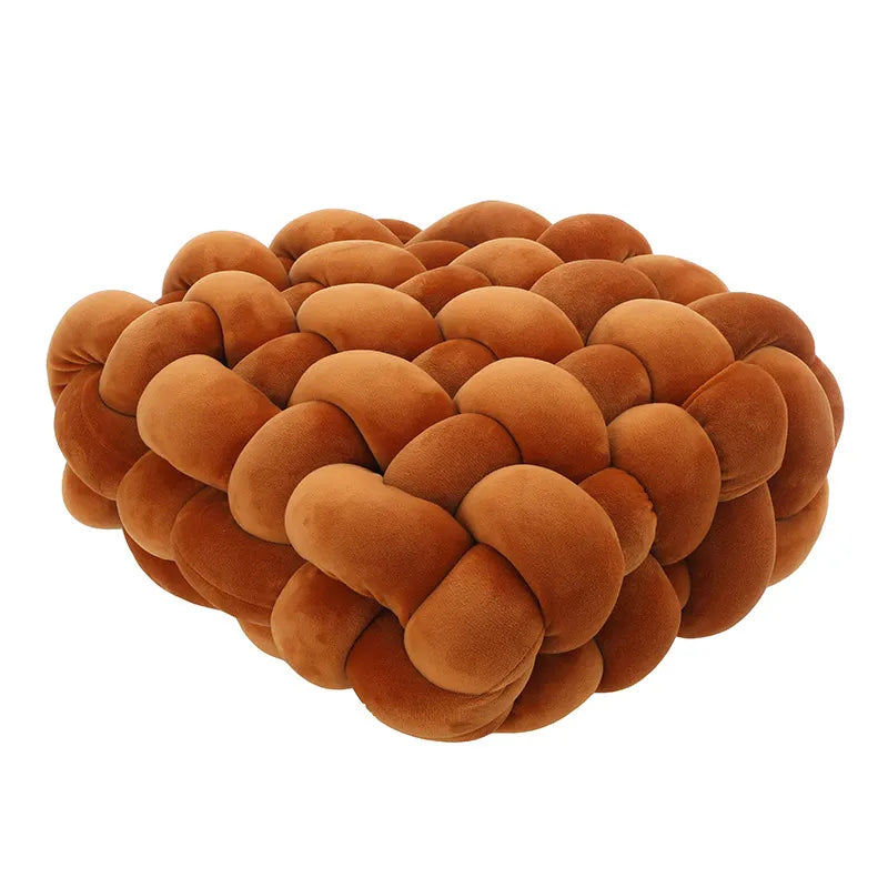 Square Plush Knitted Throw Pillow in Multiple Colors