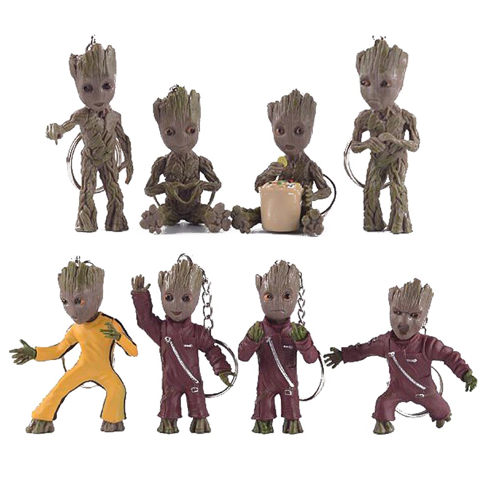 Miniature Groot Figure - Playful Resin Office Decor