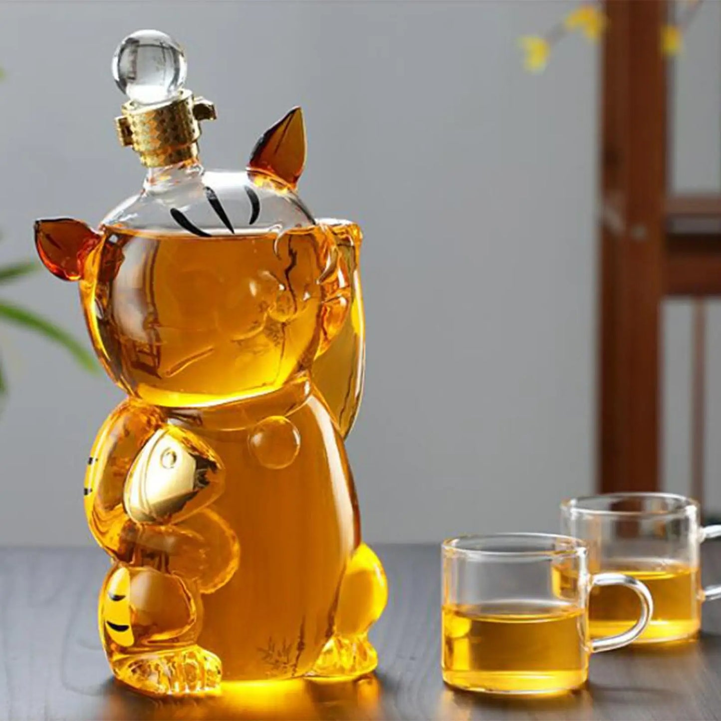 Cat Shaped Glass Decanter with Stopper 1000ml