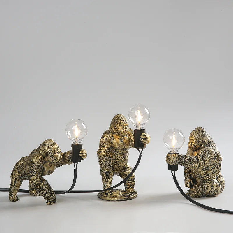 Angry Gorilla Night Lamp Sculpture