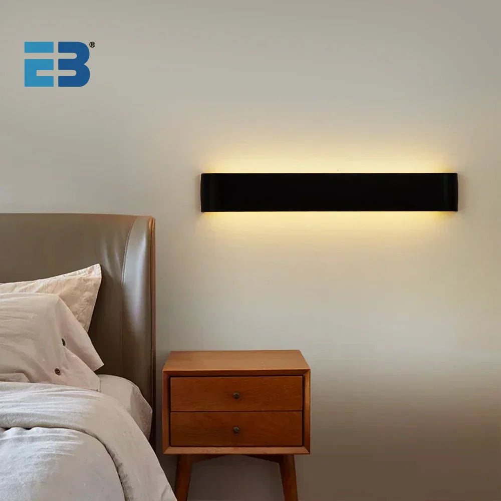 Modern LED Wall Lamp in Black or White - Adjustable Color Temperature, 5W to 18W