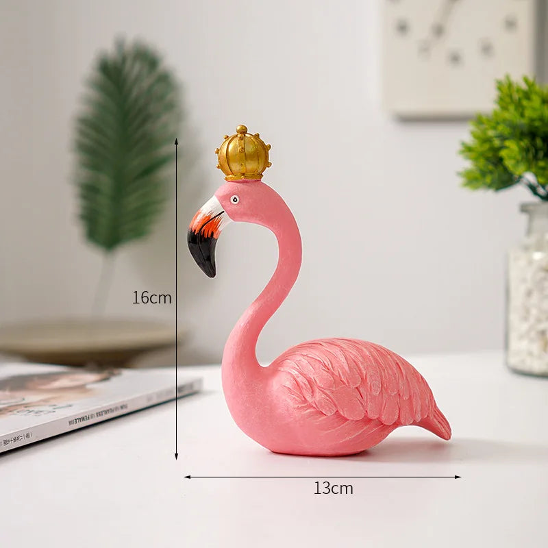 Modern Resin Flamingo Figurine Sculpture for Home and Office Decor