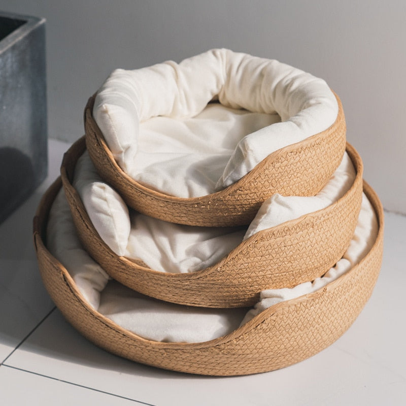 Eco-Friendly Bamboo Pet Bed for Dogs and Cats