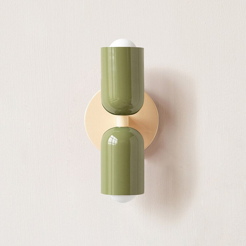 Minimalist Double-Bulb Wall Lamp in Various Colors
