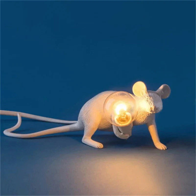 LED Animal Table Lamps - Resin Rat, Cat, Squirrel Night Lights