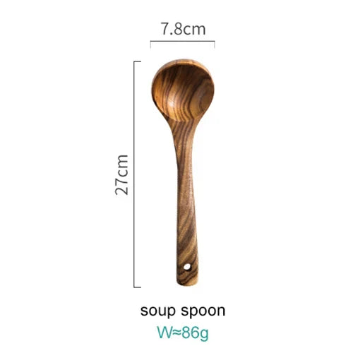 Acacia Wood Kitchen Utensil Set with Display Stand