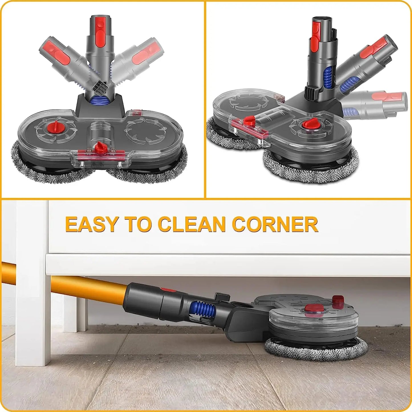 Slim Electric Mop Head for Hardwood, Tile, and Laminate Floors