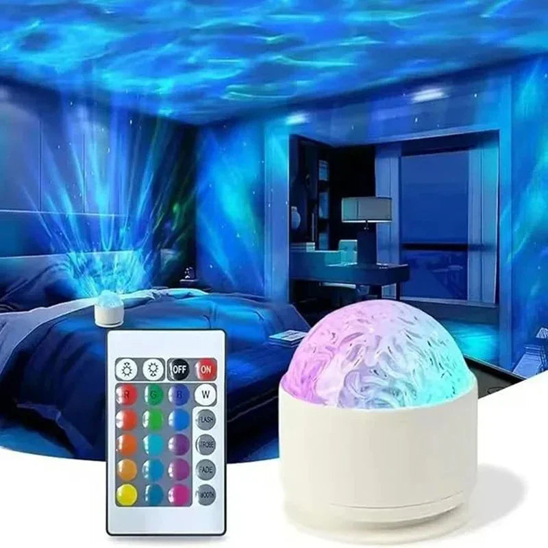 Aurora Projector Night Light with 16 Colors and Remote Control