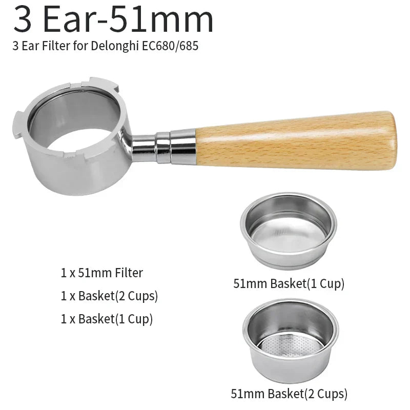 51mm Coffee Portafilter for Delonghi EC680 EC685 Espresso Machine