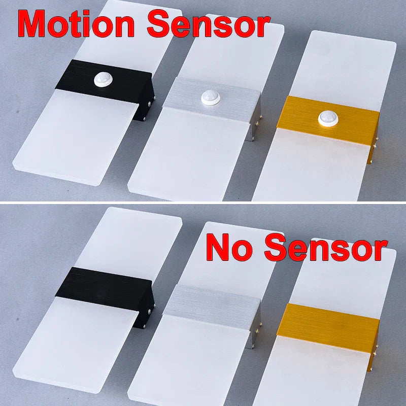 Modern LED Wall Light with Motion Sensor - Aluminum and Acrylic, Indoor Use