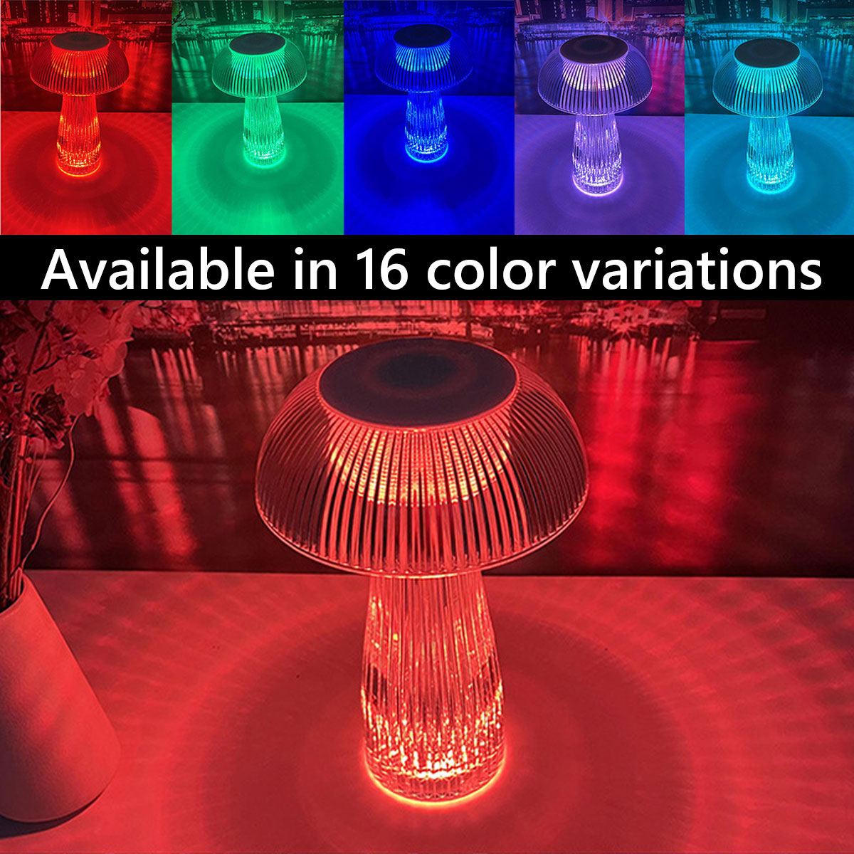 Rechargeable LED Mushroom Table Lamp