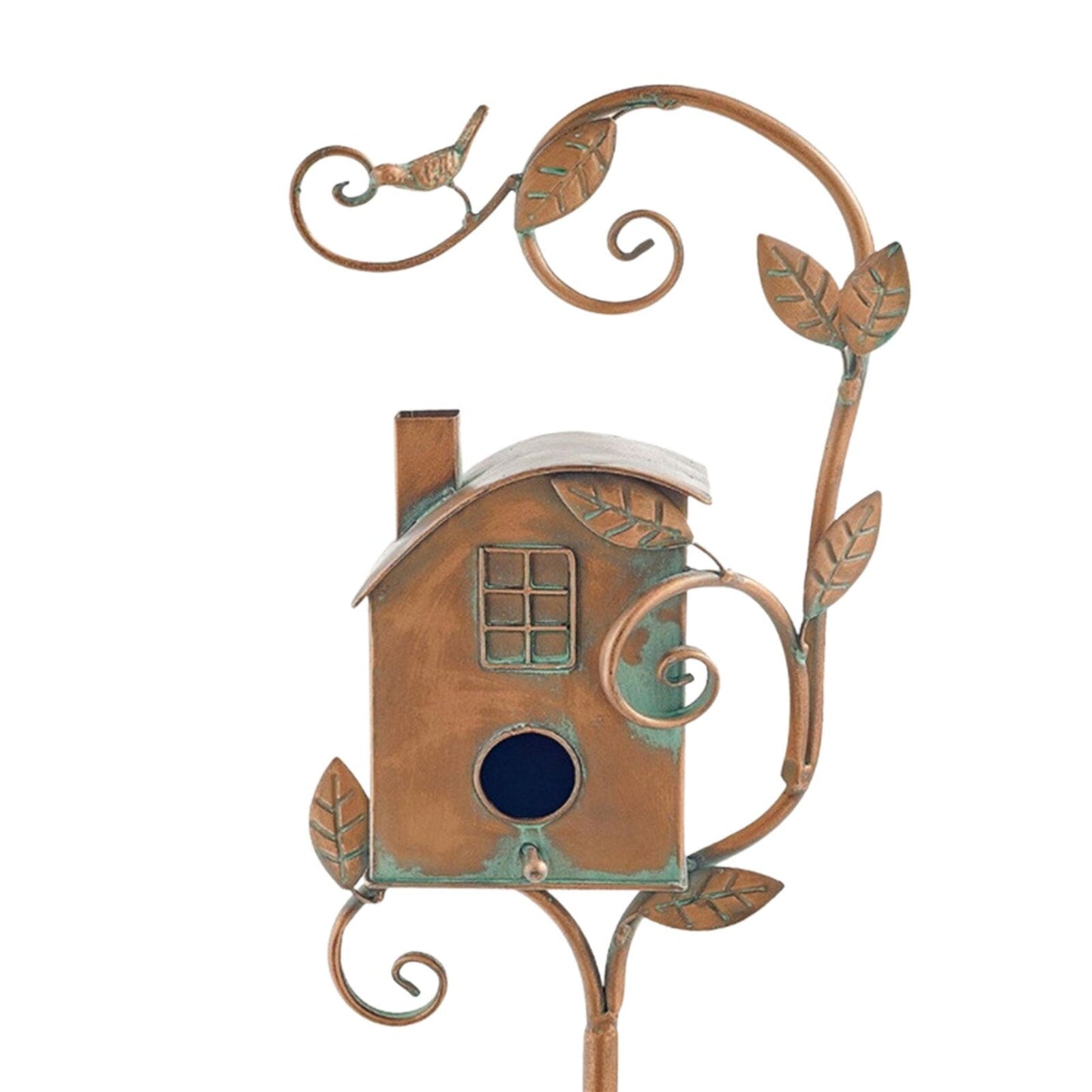 Metal Art Birdhouse Garden Stake for Outdoor Decor