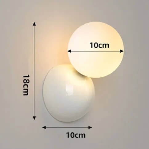 70s Retro Wall Light with Frosted Glass Orb in 3 Colors
