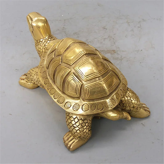 Brass Feng Shui Turtle Statue for Longevity and Health
