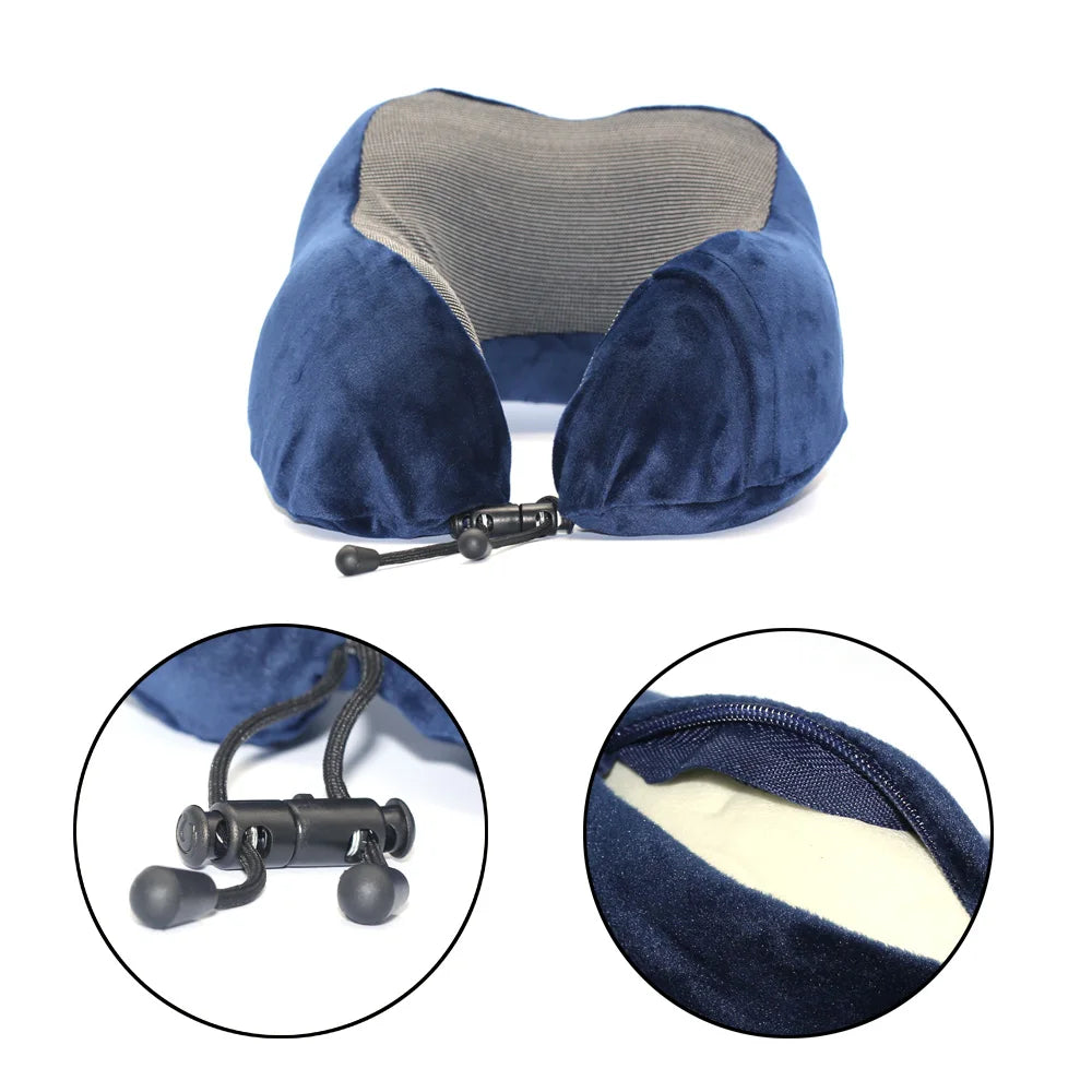 U-Shaped Memory Foam Neck Pillow for Travel and Sleep