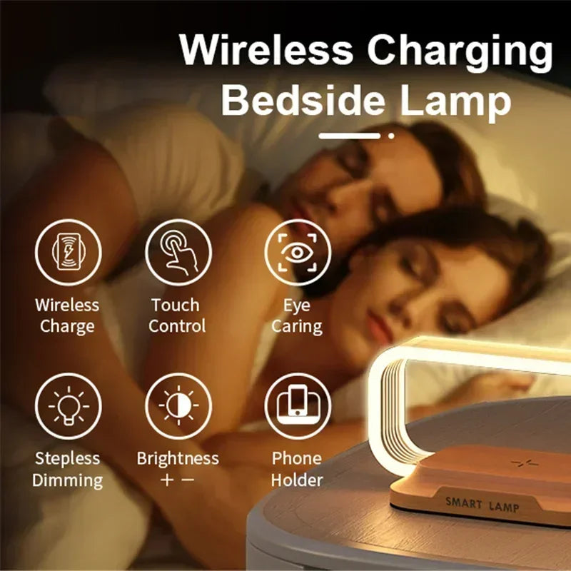 Dimmable LED Table Lamp with Wireless Charger and Touch Control