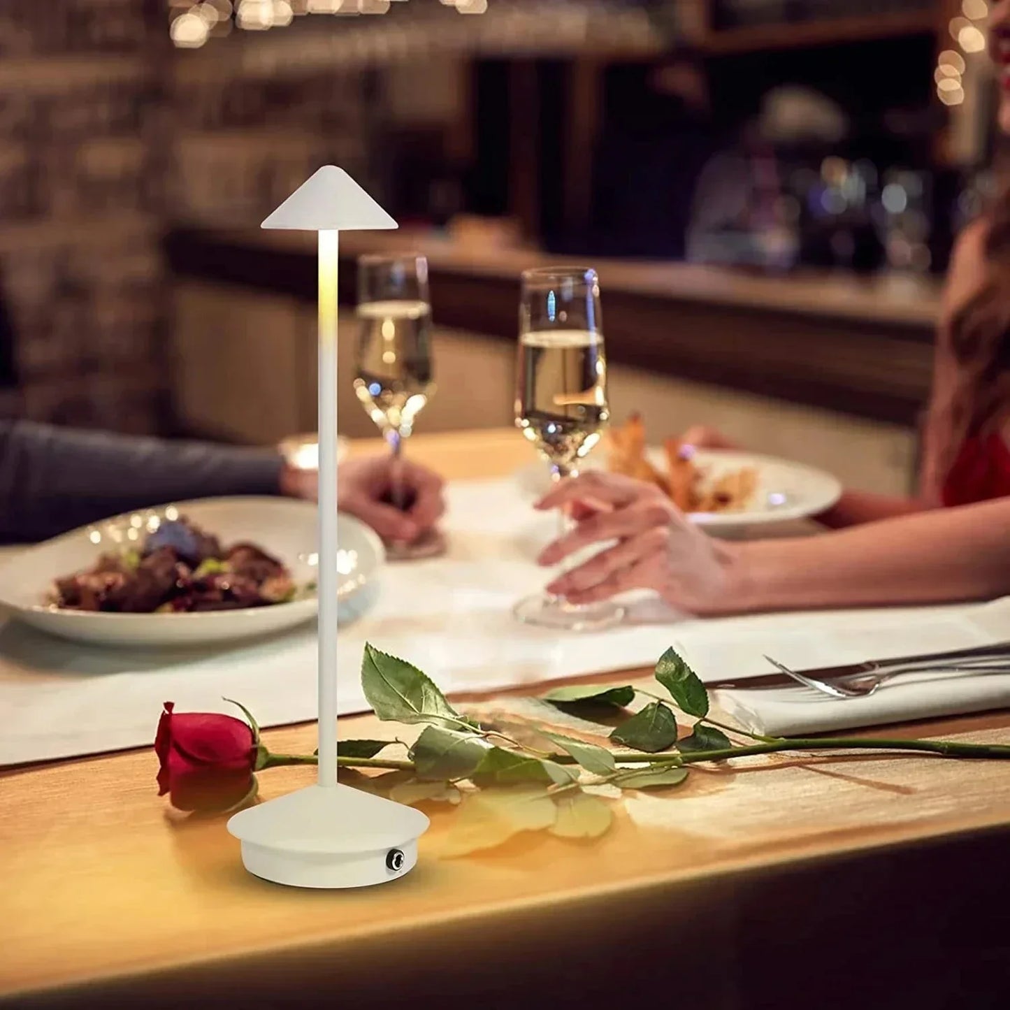 Rechargeable Touch LED Table Lamp - Modern Aluminum Design with Dimmable Brightness