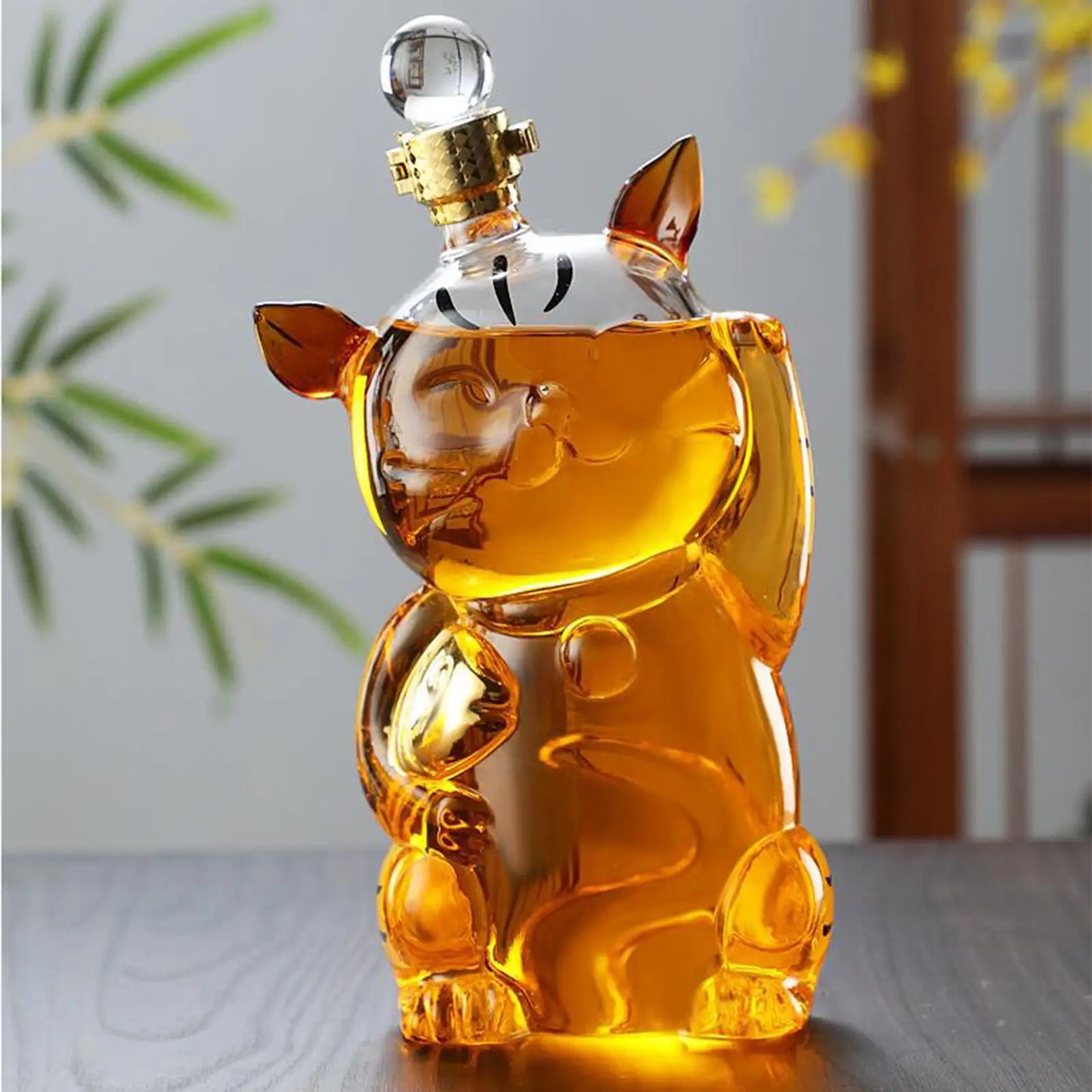 Cat Shaped Glass Decanter with Stopper 1000ml