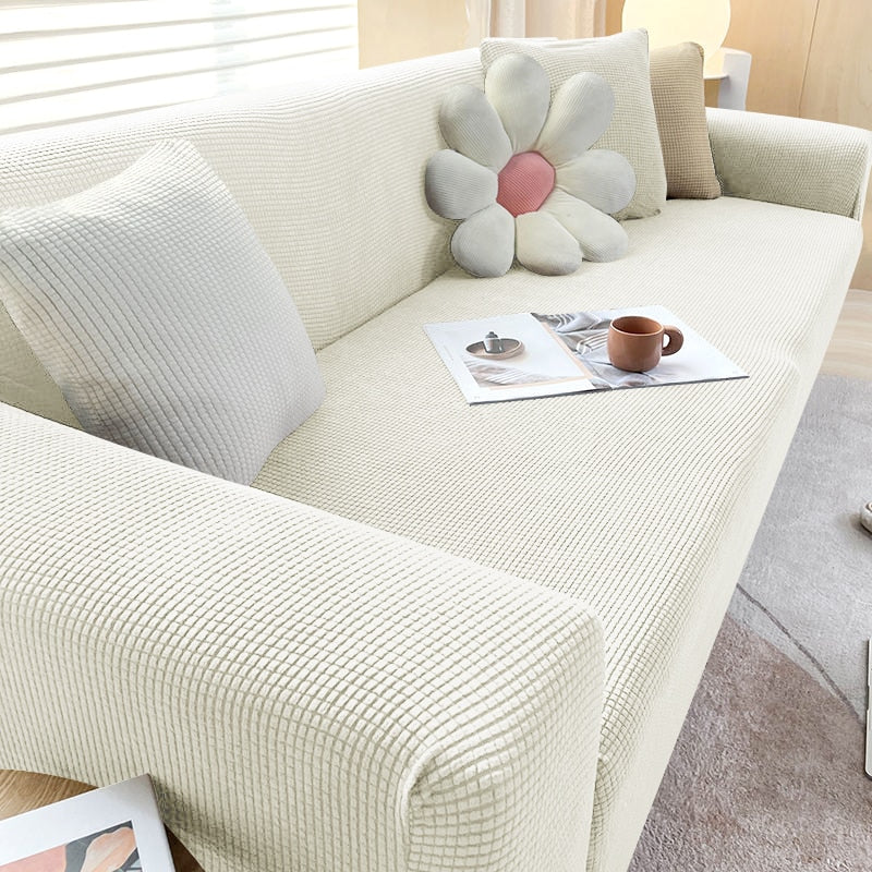 Textured Stretch Sofa Cover - Non-Slip, Machine Washable for 1 to 3 Seater Sofas
