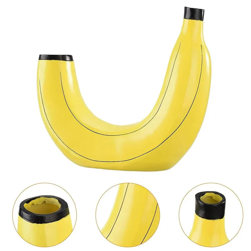 Banana-Shaped Resin Flower Vase for Home Decor