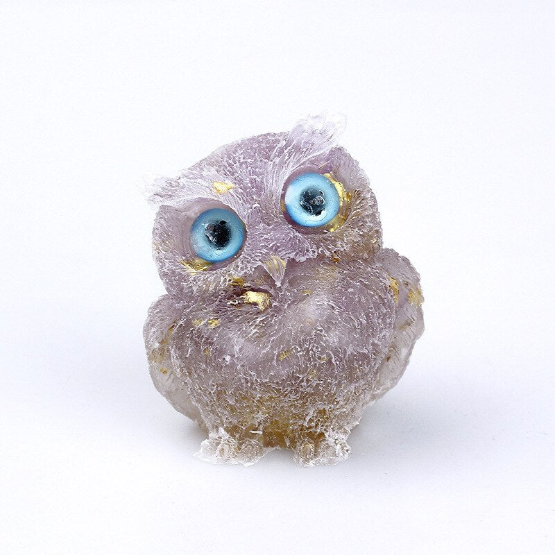 Handmade Natural Crystal Owl Figurine