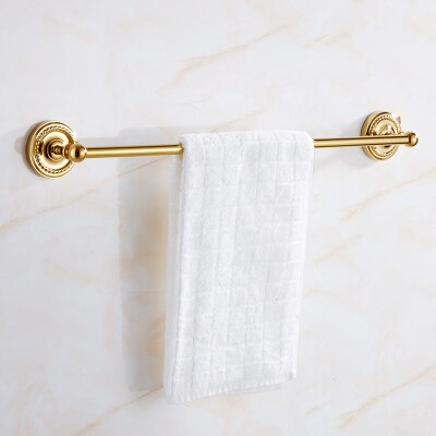Gold Brass Bathroom Accessory Set