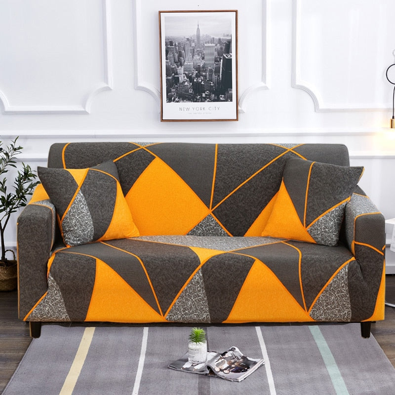 Non-Slip Colorful Elastic Sofa Cover for L-Shaped Sofas