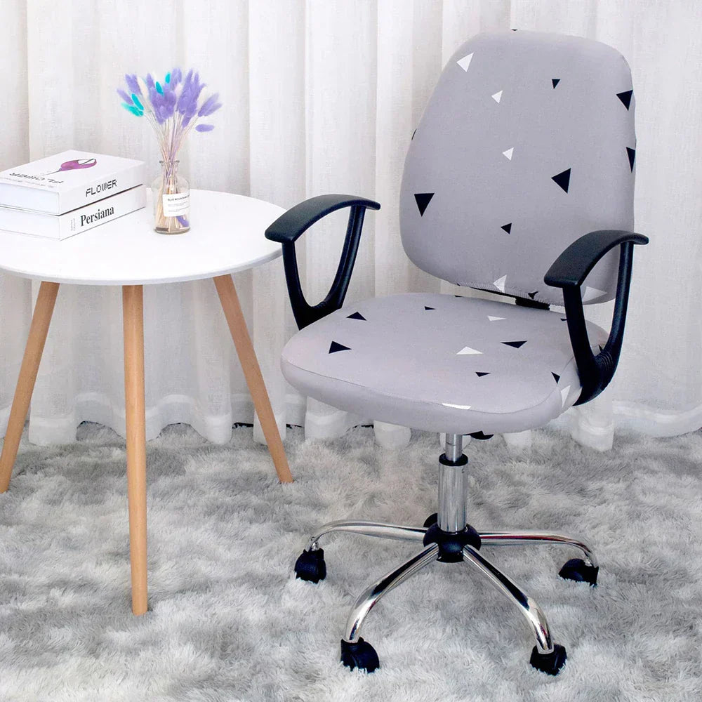 2-Piece Solid Color Spandex Office Chair Covers