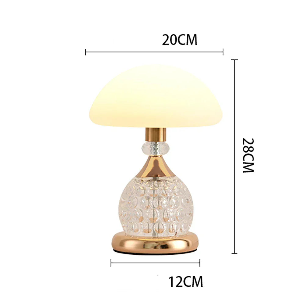 Mushroom Design Crystal LED Table Lamp