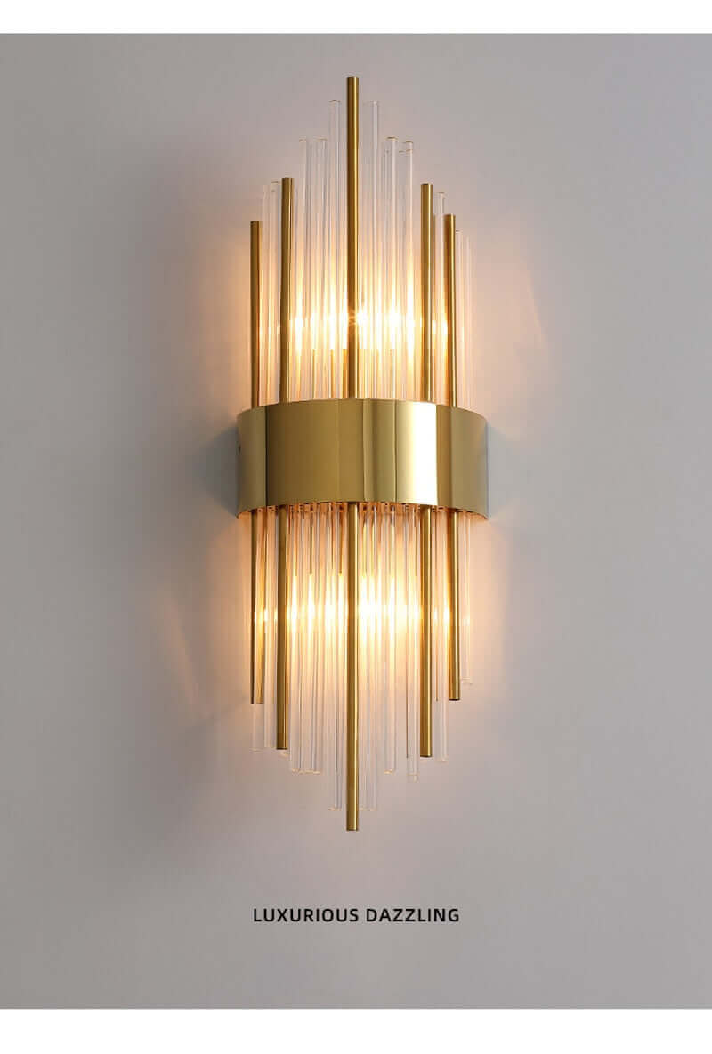 Art Deco Gold Wall Lights with Up & Down Shades