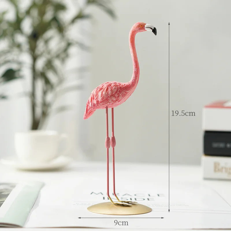 Modern Resin Flamingo Figurine Sculpture for Home and Office Decor