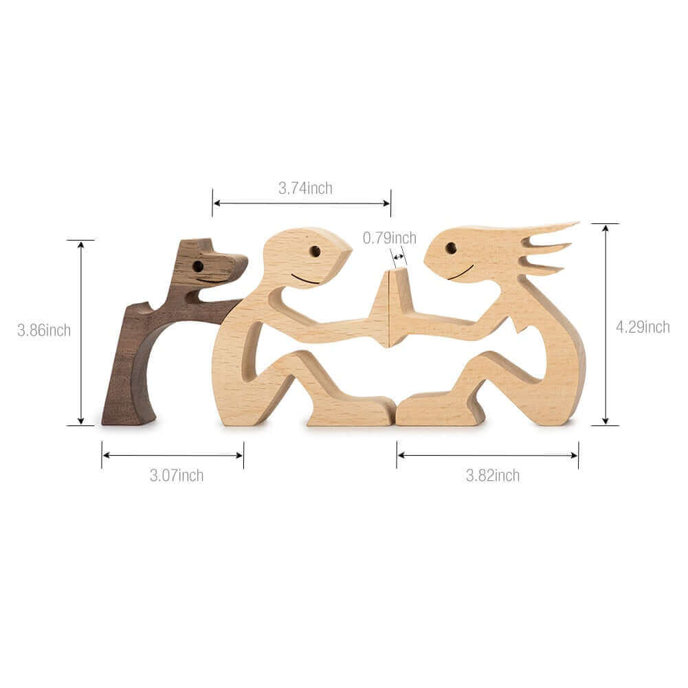Danish Wooden Animal Ornaments - Hand-Carved Pet Decor