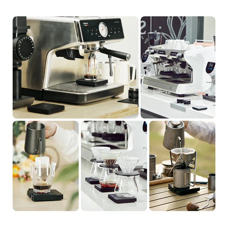 Digital Espresso Coffee Scale with Mini Smart Timer, 2 kg Capacity, USB Rechargeable, Accurate to 0.1 g