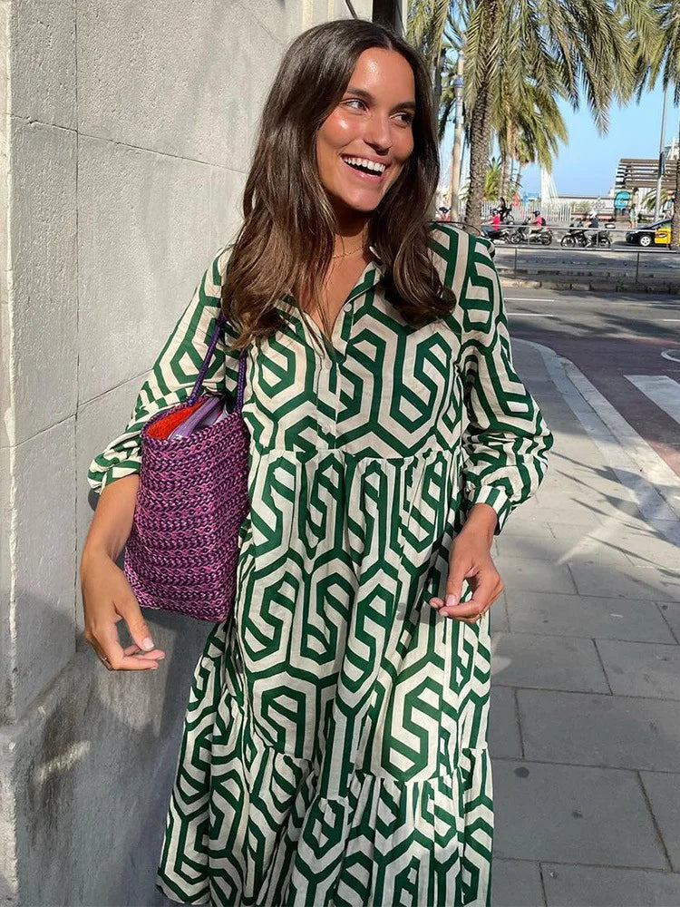 Alaria - Geometric Print Dress