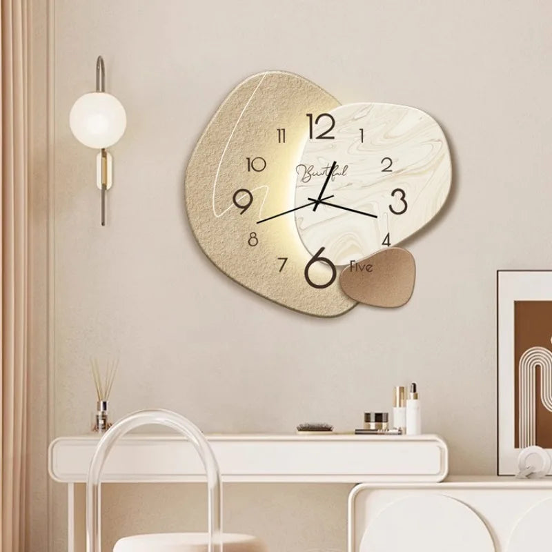 Elegant Metal and Glass Wall Clock with Silent Quartz Movement