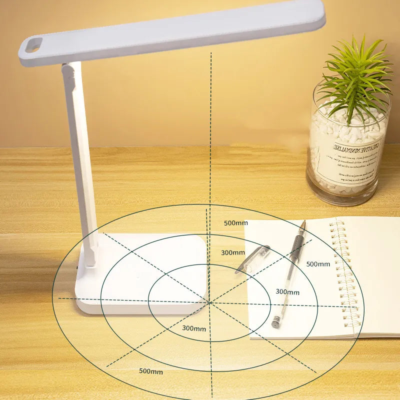 Rechargeable LED Desk Lamp with Touch Control, 3 Color Modes, and Eye Protection