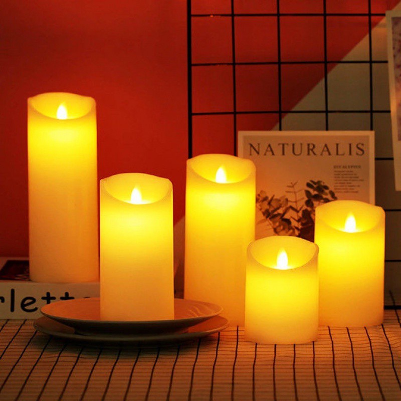 Flameless LED Bubble Block Candles