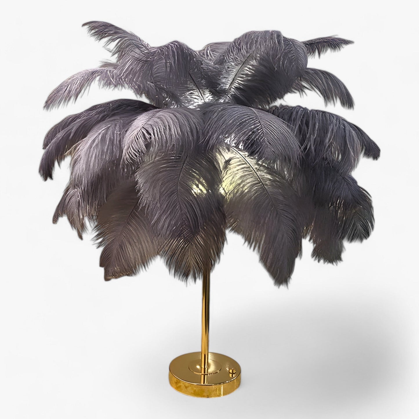 Touch Control LED Table Lamp with Feather Accents