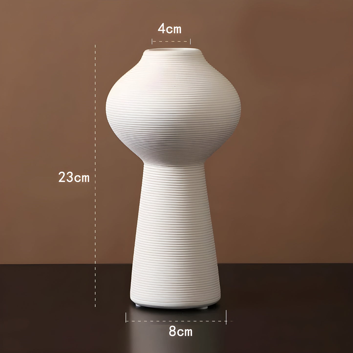 Handcrafted Ceramic Zen Vase with Black-and-White Design