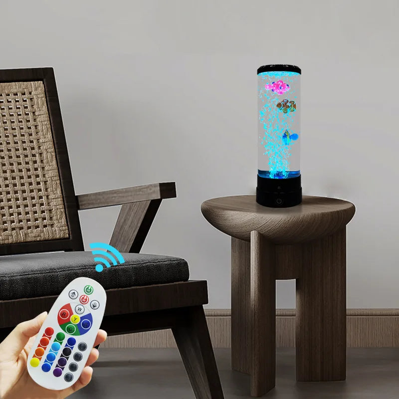 LED Colorful Bubble Fish Lamp with USB Rechargeable Night Light
