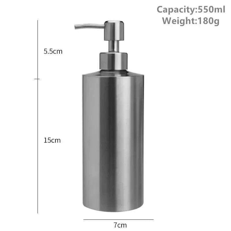 Stainless Steel Hand Pump Soap Dispenser - Elegant Refillable Design, 8.5oz/11.8oz/18.6oz