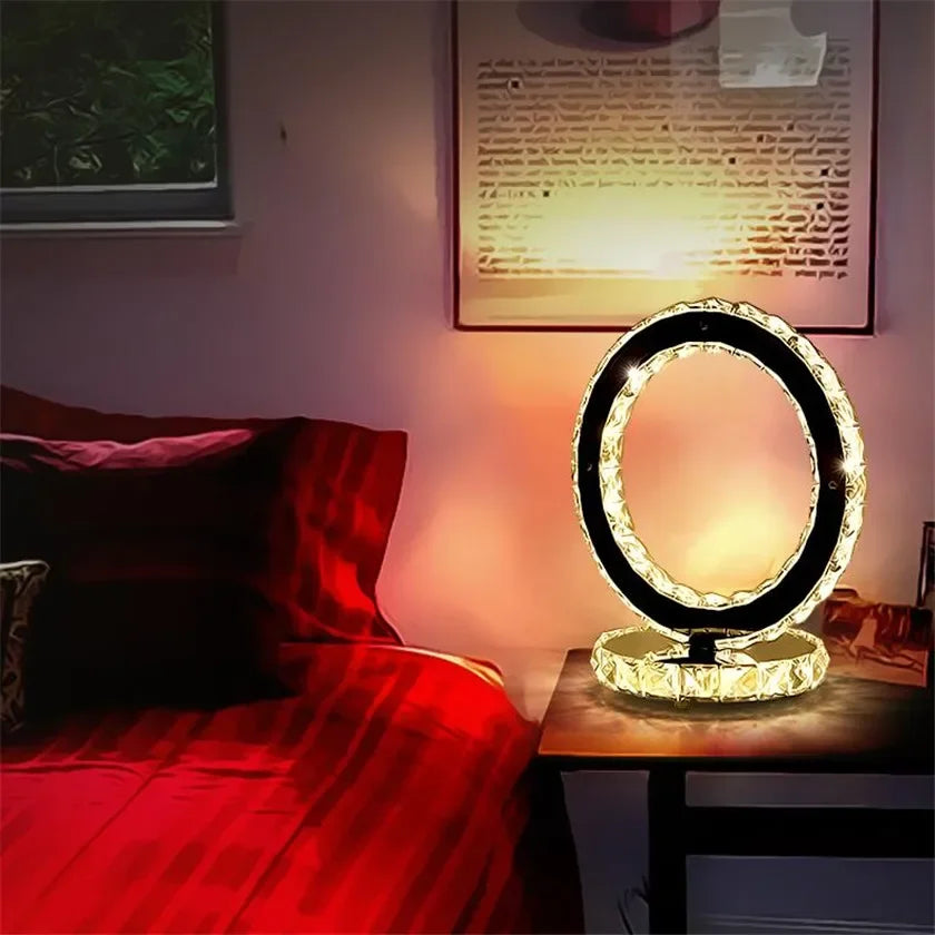 Chic Crystal Table Lamp with Warm and Cool Light Options