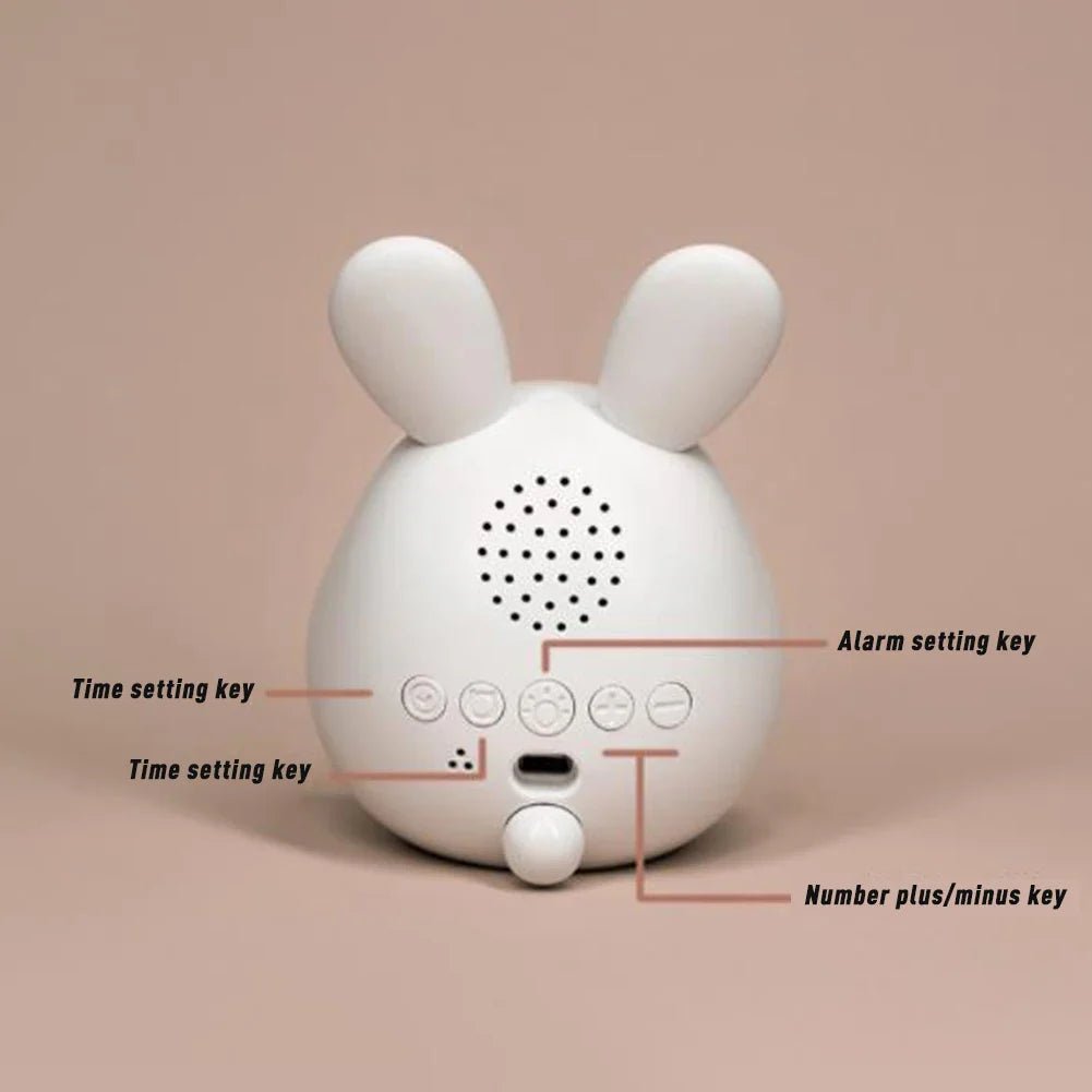 Rabbit-Shaped Children's Alarm Clock with LED Night Light