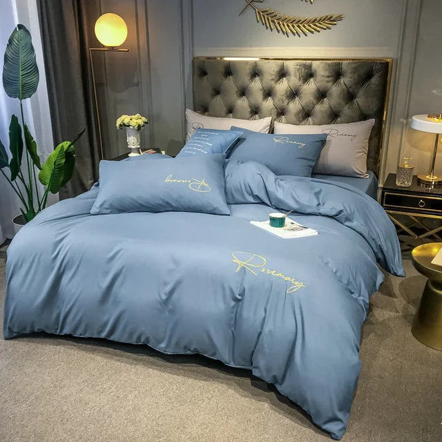 Elegant Embroidered Duvet Cover - Luxury Bedding